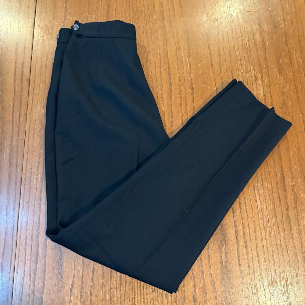 Harve Benard Sport Womens 8 Black 100% Wool Pleated High Rise Dress Pants Vintag